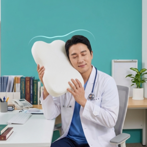[바른척추연구소 척추로운 경추베개] Medium 거북목 목디스크 일자목 베개, 아이보리, 2개
