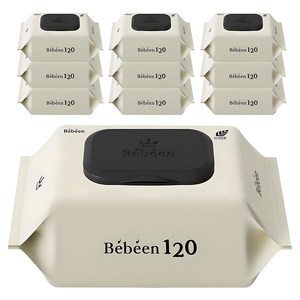 베베앙 120 유아물티슈 캡형, 50g, 120매, 10개