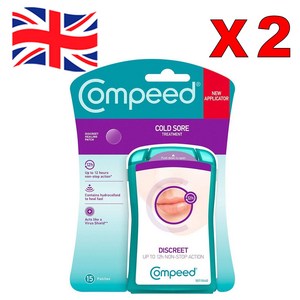 [영국발송] 2개 컴피드 콜드 소어 디스크리트 힐링 패치 입술상처 물집 보습 패치,Compeed Healing Patch