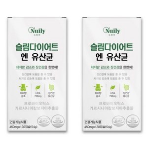 체지방감소 장건강 듀얼케어 슬림다이어트앤유산균 가르시니아 캄보지아 추출물, 2개, 120정