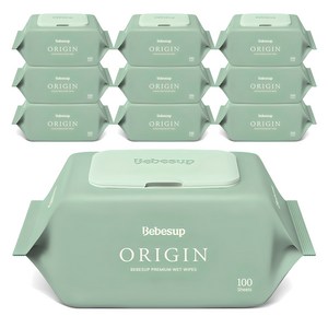 베베숲 오리진 유아물티슈 캡형, 50g, 100매, 10개