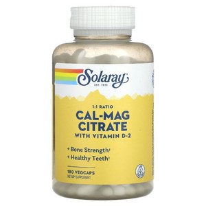 솔라레이 Cal-Mag Citrate 칼슘 마그네슘 시트레이트 비타민D 함유 180정