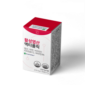 4세대 활성형 활성엽산 리노브 액티폴릭 임산부 엽산 영양제, 30정, 1박스