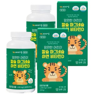비타민마을 맘편한 어린이 칼슘 마그네슘 아연 비타민D 234g, 180정, 2개