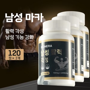 블랙마카 남성영양제 마카 활력보충 L-아르기닌 남성활력 컨디션 관리 코엔자임Q10 피로회복, 3개, 120회분