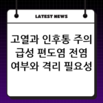 고열과 인후통 주의 급성 편도염 전염 여부와 격리 필요성 확인 thumbnail