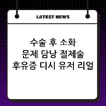 수술 후 소화 문제 담낭 절제술 후유증 디시 유저 리얼 후기 thumbnail