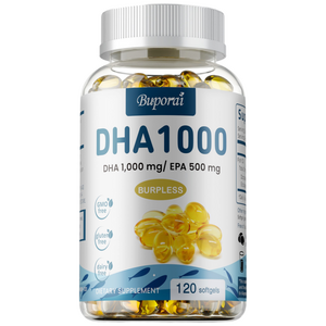 DHA 1000mg - 오메가-3, EAP 함유 - 면역, 심장 및 관절 건강 지원, 1개, 60정