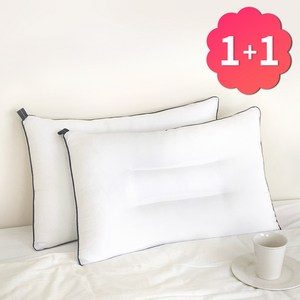 1+1 빨아쓰는 경추베개 일자목 목디스크 거북목 베개, 크림아이보리, 2개