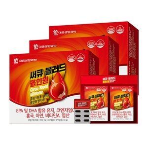 대웅생명과학 써큐블러드 올인원 코큐텐오메가3 콜레스테롤 혈행 혈압개선, 3개, 60정