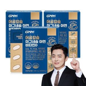 GNM 어골칼슘 마그네슘 아연 비타민D / 망간 폴리감마글루탐산 뼈건강, 60정, 3개