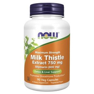 나우푸드 맥시멈 스트렝스 밀크 씨슬 추출물 750mg 실리마린 600mg 베지 캡슐