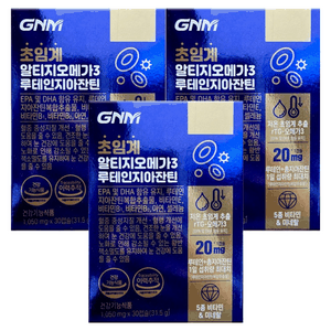 7중 복합기능성 GNM 저온 초임계 rTG 알티지오메가3 루테인지아잔틴 비타민B 비타민E 아연, 30정, 31.5g, 3개