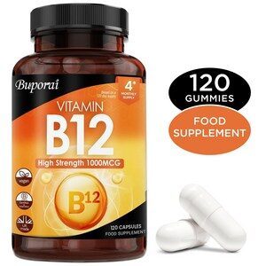 비타민 B12 고함량 정제 - 1000mcg 비건 B12 비타민 메틸코발라민 수, 1개, 60정