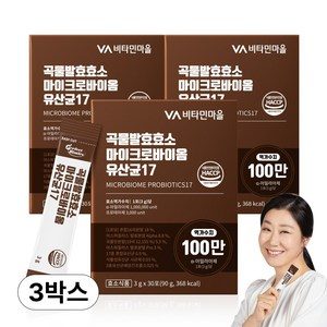 비타민마을 곡물발효효소 마이크로바이옴 유산균 17, 3g, 90개