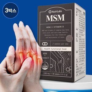 [식약처 기능성 인정 원료 사용] 올리랩 관절연골 MSM, 3박스, 60정