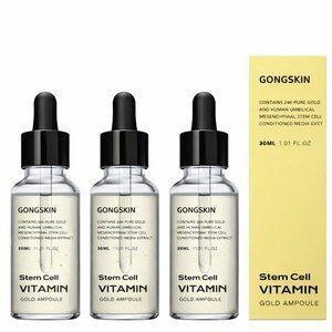 공스킨 24K 순금 성분 줄기세포 비타민 골드 앰플, 3개, 30ml