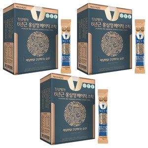 개성고려삼인 진삼명가 6년근 홍삼정 베이직 스틱, 300g, 3개