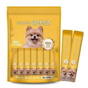 입짧은 멍님 완전강츄 대용량 사료 토핑용 노견용 짜먹는 강아지 간식 황태 28g x 60개