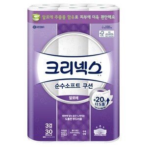 크리넥스 순수소프트 쿠션 알로에 화장지, 27m, 30개입, 1개