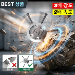독일 [역대급] 30년 쓰는 항공 고탄소강 제초 휠 3배 강도보장고탄강 제초 휠 예초기용 예초기날, 6세트