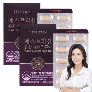 유한건강생활 에스트리션 유한 백수오 퓨어 60정, 2개, 단일상품, 54g