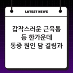 갑작스러운 근육통 등 한가운데 통증 원인 담 결림과 자세 문제 thumbnail