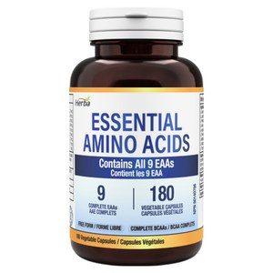 필수 아미노산 9종 180베지캡슐 EAA BCAA 단백질 허바 캐나다, 1개, 180정