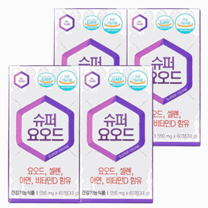슈퍼 요오드 아이오딘 갑상선 영양제 4병 240정 8개월분, 60정, 4개