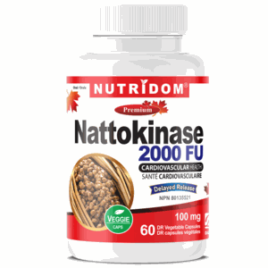 캐나다 뉴트리돔 나토키나제 2000FU 100mg 60장용성 베지캡슐 Nattokinase 낫토키나제 나또키나제, 1개, 60정