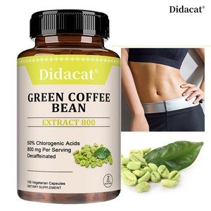 녹두 원두 추출물 보충제 - 800mg, 50% 클로로겐산, 체중조절, 에너지 보충, 항산화 - 채식, non-GMO, 3개, 60회분