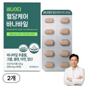 비나이다 혈당케어 바나바잎 카무트효소 다이어트 식후 혈당관리 영양제, 2개, 60정