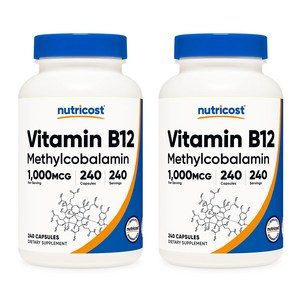 뉴트리코스트 비타민 B12 1000mcg 240캡슐 2개, 2개, 240정