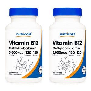 뉴트리코스트 비타민 B12 5000mcg 120캡슐 2개, 120정, 2개