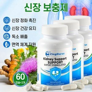 신장 케어 영양제 밀크시슬 + 강황 + 민들레 복합으로 일상 순환 및 대사 밸런스 관리에 도움을 줄 수 있는 데일리 활력 보충제, 3개, 60회분