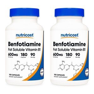 뉴트리코스트 벤포티아민 600mg 활성 지용성 비타민 B1 180정 2개, 180정, 2개
