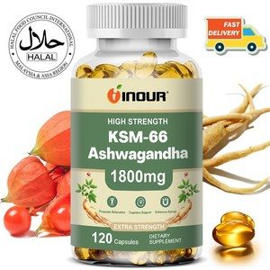 KSM-66 아슈와간다 1800mg 고함량 스트레스 케어 수면 영양제, 1개, 60정