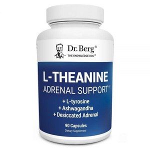 Dr. Berg L-테아닌 200mg - 아연, 구리, L-티로신 및 아슈와간다 포함 보충제 부신 지원 이완, 스트레스 완화 정신 선명도* 젤라틴 캡슐 90개