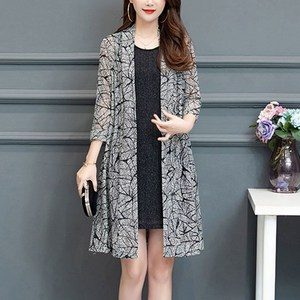 여름 중년 여성 하프 루즈핏 빅 사이즈 아우터 7부소매 카디건