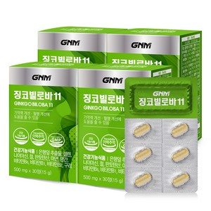 GNM자연의품격 징코빌로바11, 30정, 4개