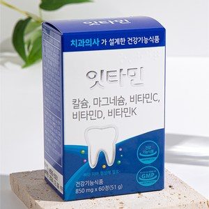잇타민 치과의사 설계 건강기능식품 뼈 치아 형성 에 필요한 칼슘 마그네슘 비타민 C D K, 24개, 60정
