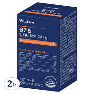 VitaLabs 올인원 멀티비타민 미네랄 23종 72g, 2개, 90정