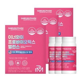 삼성제약 이너와이 프로바이오틱스 밸런스 질유래유산균, 3개, 30정