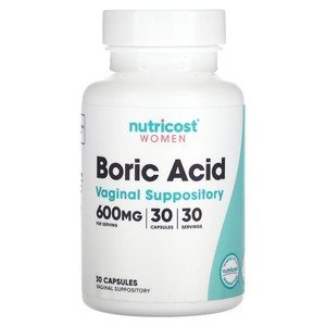 Nutricost 여성용 붕산 질정 600mg 캡슐 30정