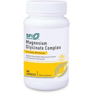 Klaire Labs 마그네슘 글리시네이트 뼈 편안한 하는 100mg 비글리시네이트 블렌드 흡수 킬레이트 저자극성100캡슐