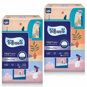 잘풀리는집 천연펄프 미용티슈 2겹, 250매입, 6개