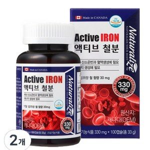 네추럴라이즈 액티브 철분, 100정, 2개