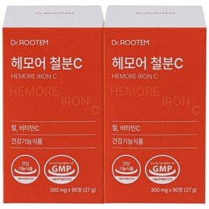 닥터루템 헤모어 철분 빈혈 비헴철 철분제, 2개, 90정