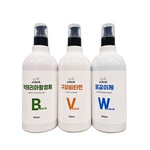 EOBOB 물갈이제 구피비타민 박테리아 활성제 500ML 3개 총 1500ML 어항 환수 수질개선