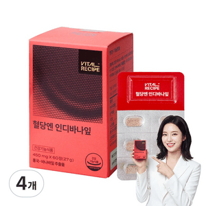 바이탈레시피 혈당영양제 바나바잎 혈당케어, 4개, 60정